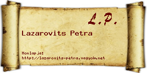 Lazarovits Petra névjegykártya